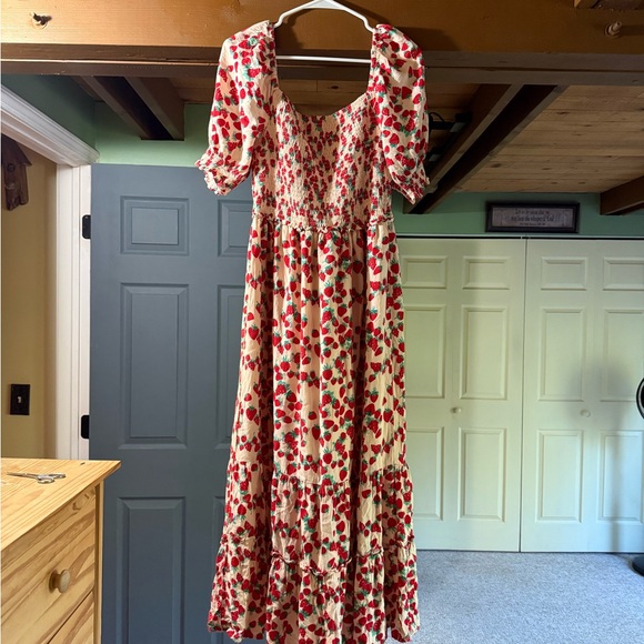 Betsey Johnson Red Floral Maxi Dress - Picture 1 of 5
